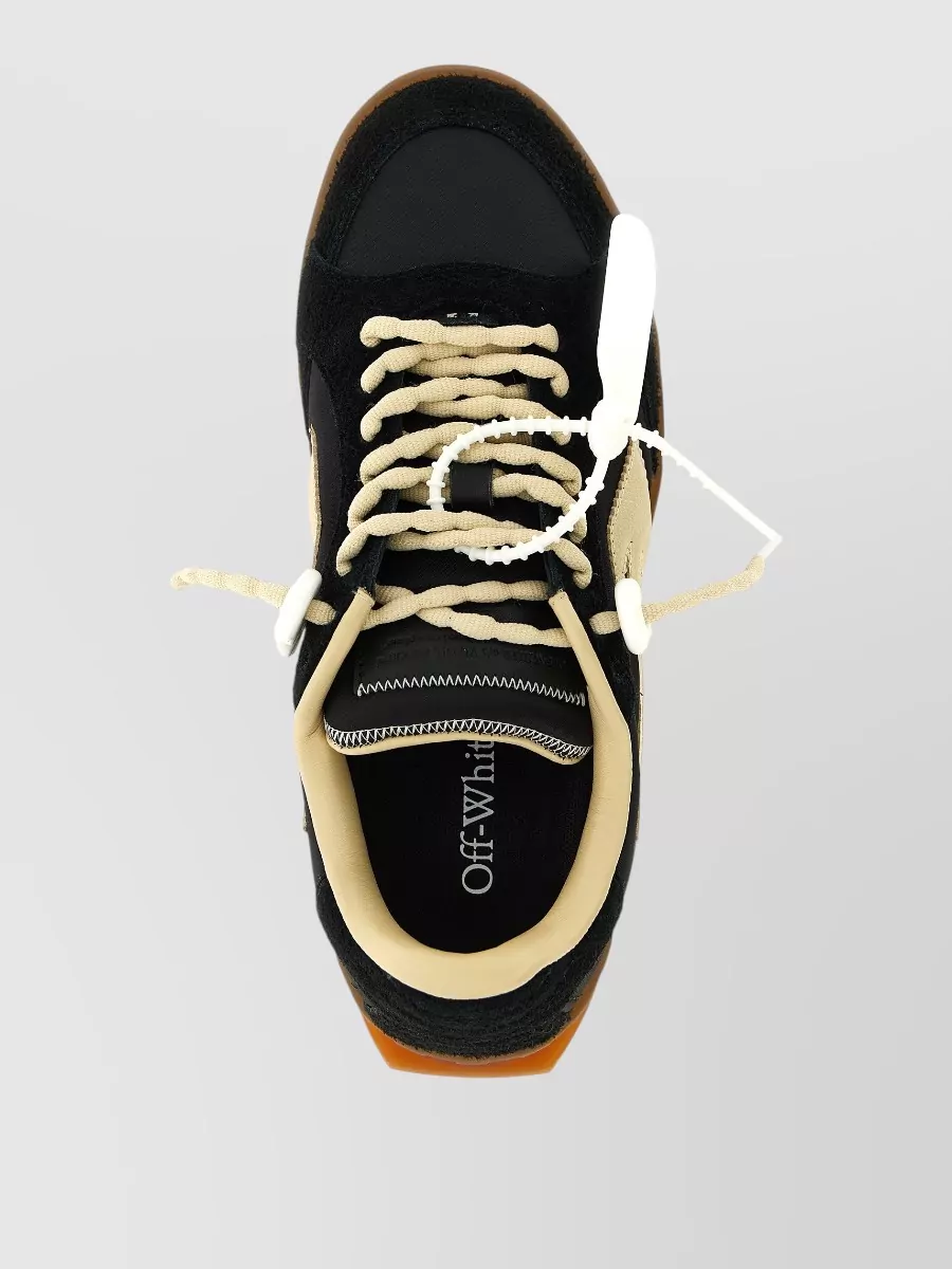 Off-White Leather Lace-Up Sneakers