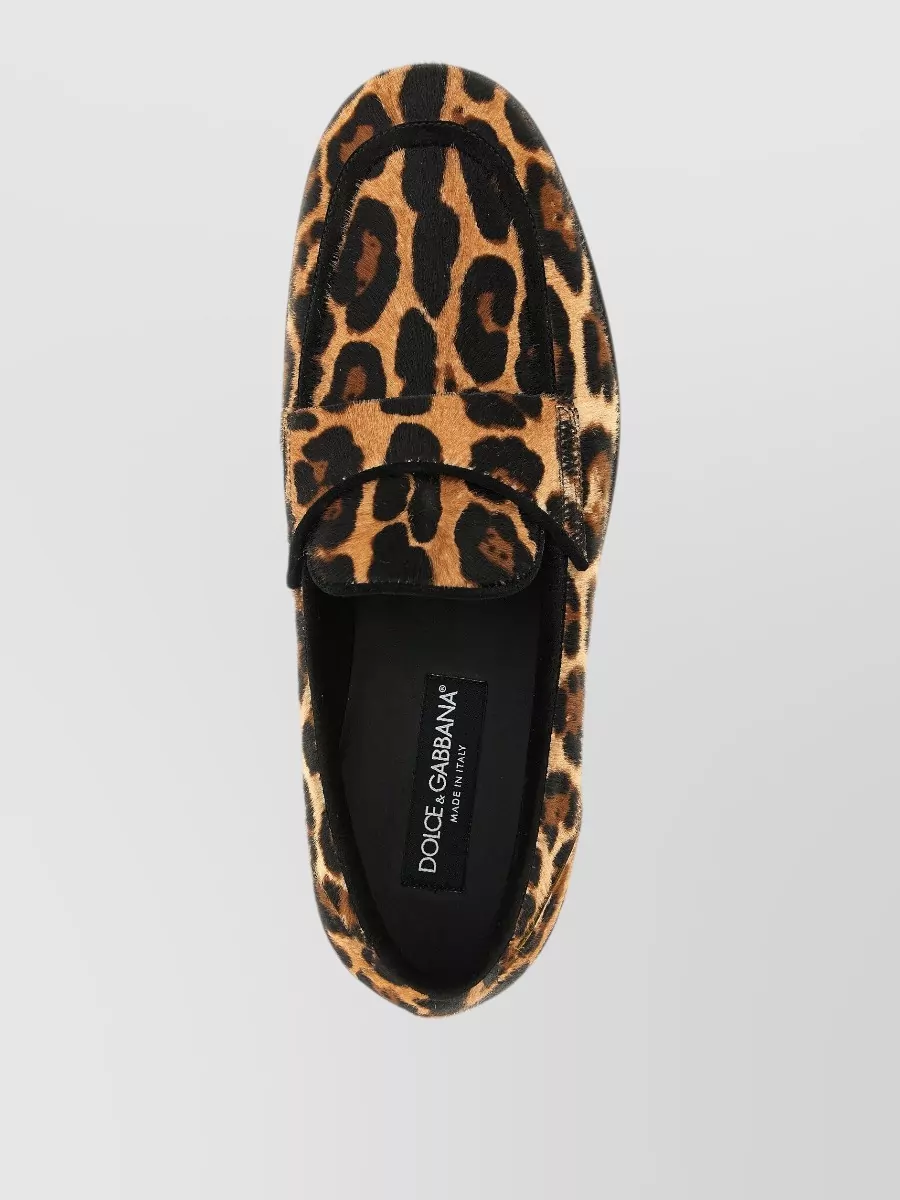 Dolce&Gabbana Ariosto Loafers Animal Print Round Toe