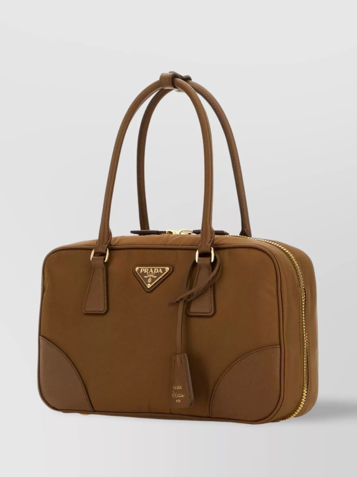 Prada Re-edition 1978 Medium Re-nylon Double Handle Bag In Brown
