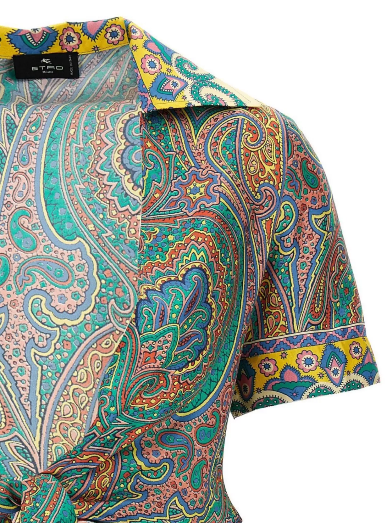 Etro Paisley Print Button Detail Cropped Shirt
