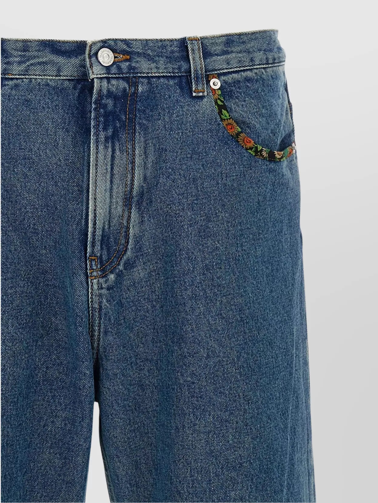 Valentino Garavani Floral Insert Jeans With Rivet And Embroidery