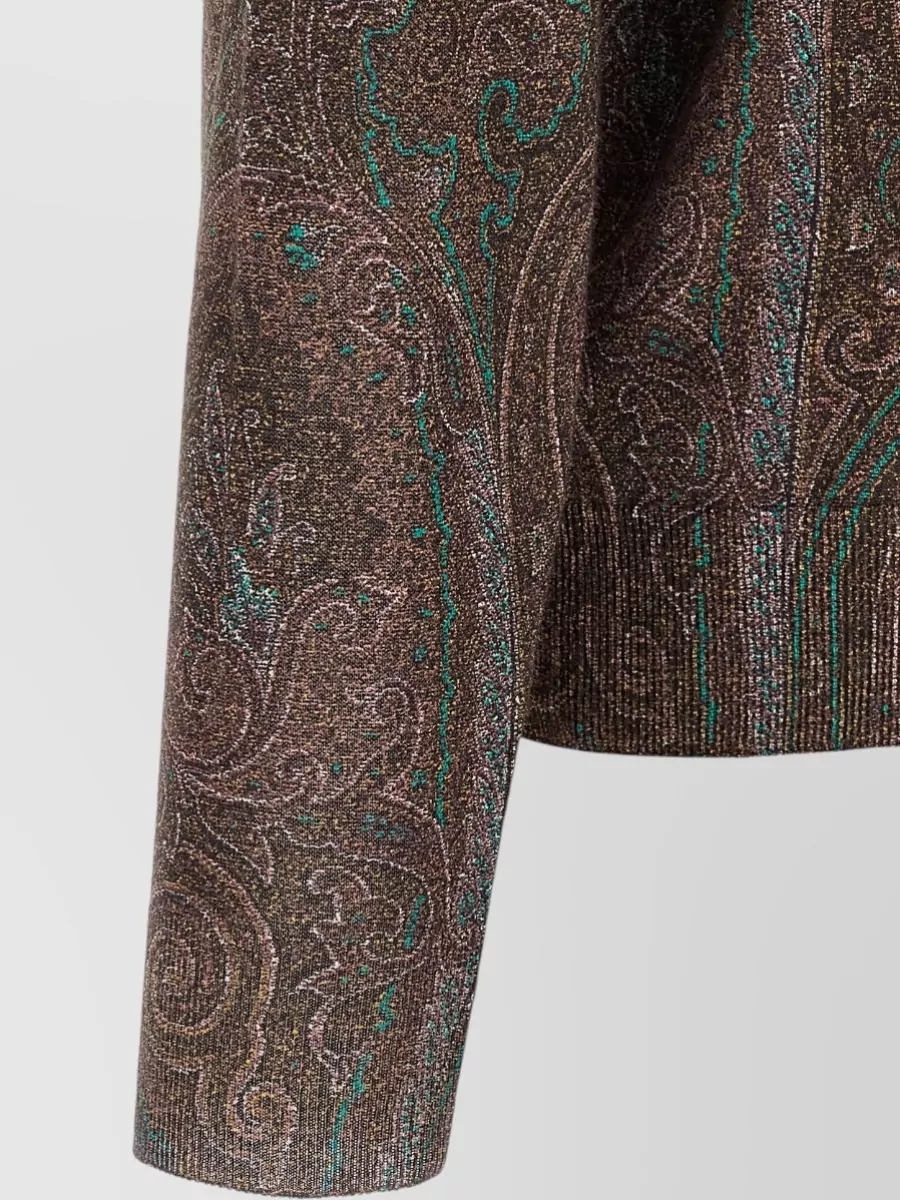 Etro Silk Cashmere Paisley Crewneck Sweater