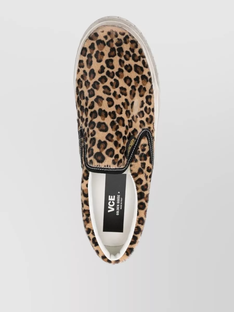Golden Goose Leather Printed Slip-On Sneakers