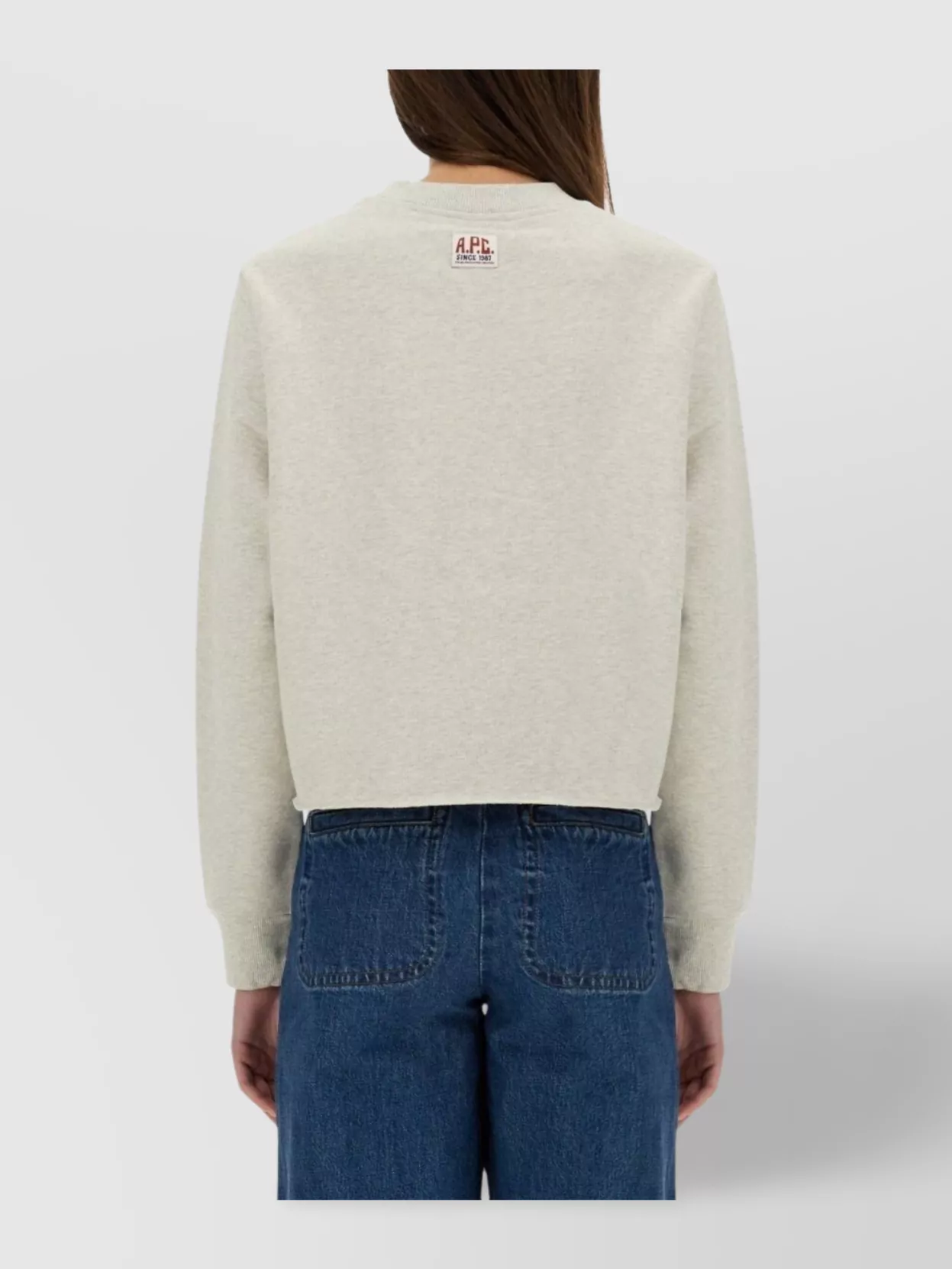 A.p.c. Logo Crew Neck Cropped Sweatshirt