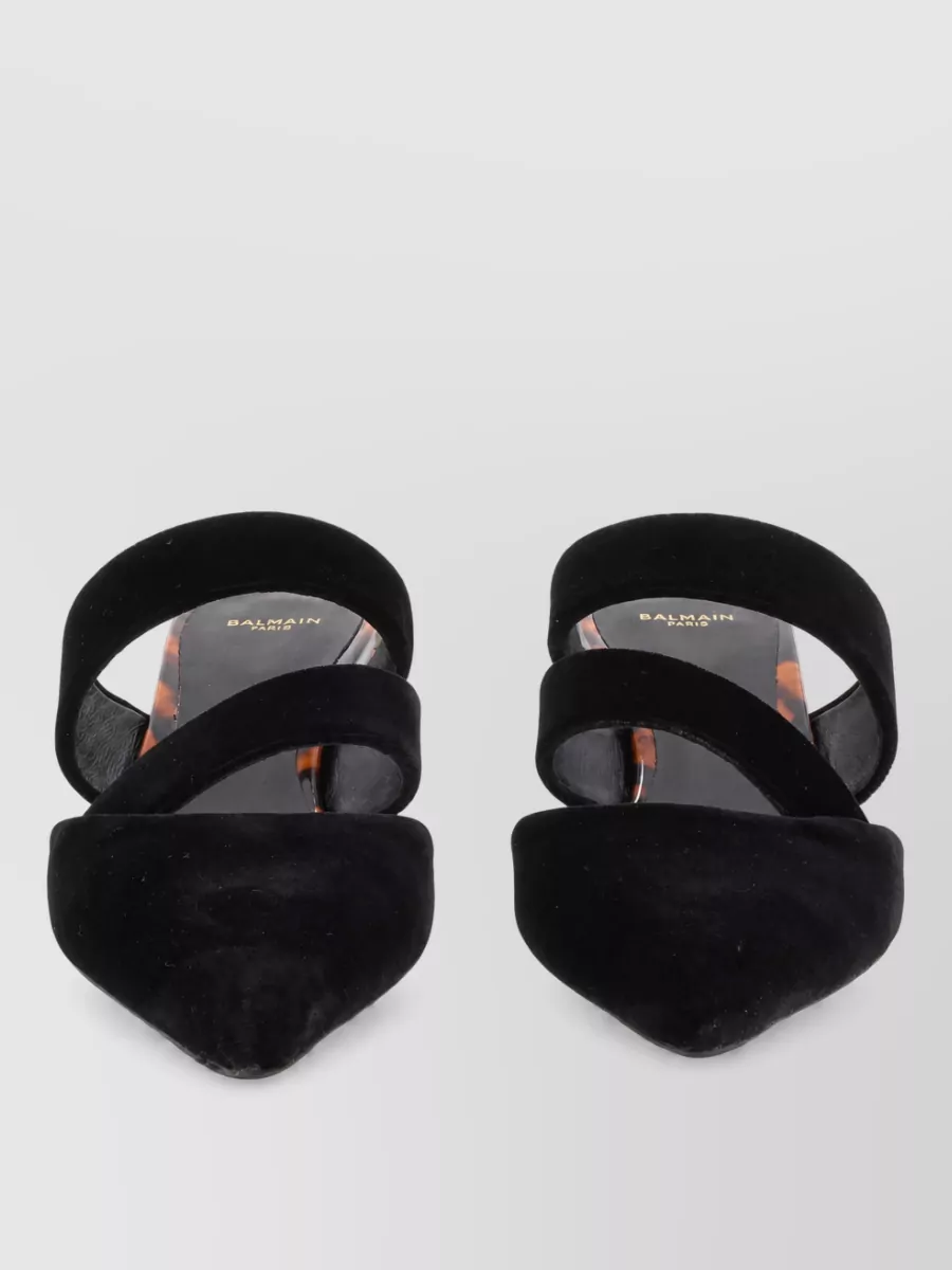 Balmain leather heeled mules