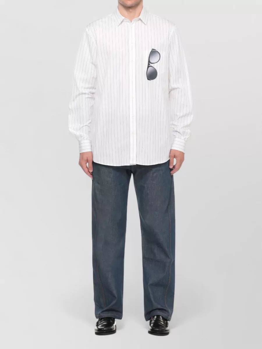 Moschino Striped Long-Sleeve Shirt