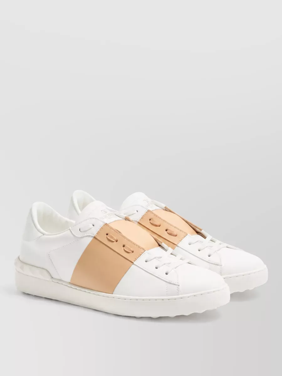 Valentino leather lace-up sneakers
