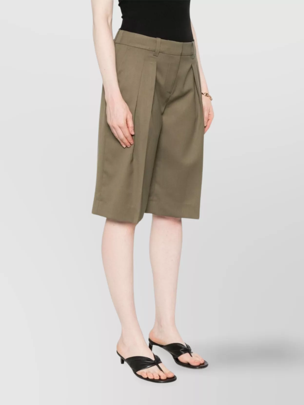 The Frankie Shop Bilbao High Waist Wool Blend Shorts