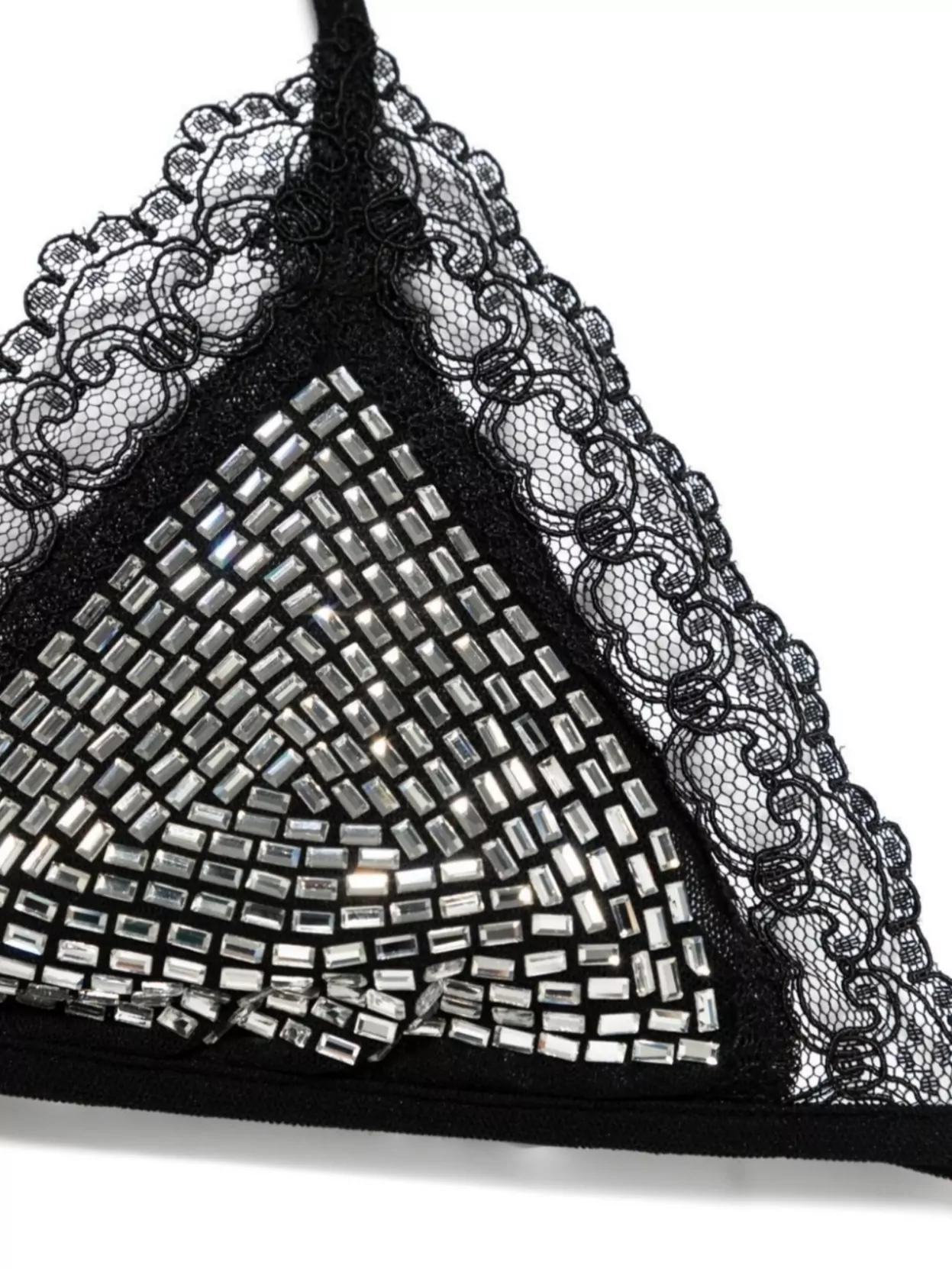 The Attico Triangle Cup Halter Neck Lace Trim