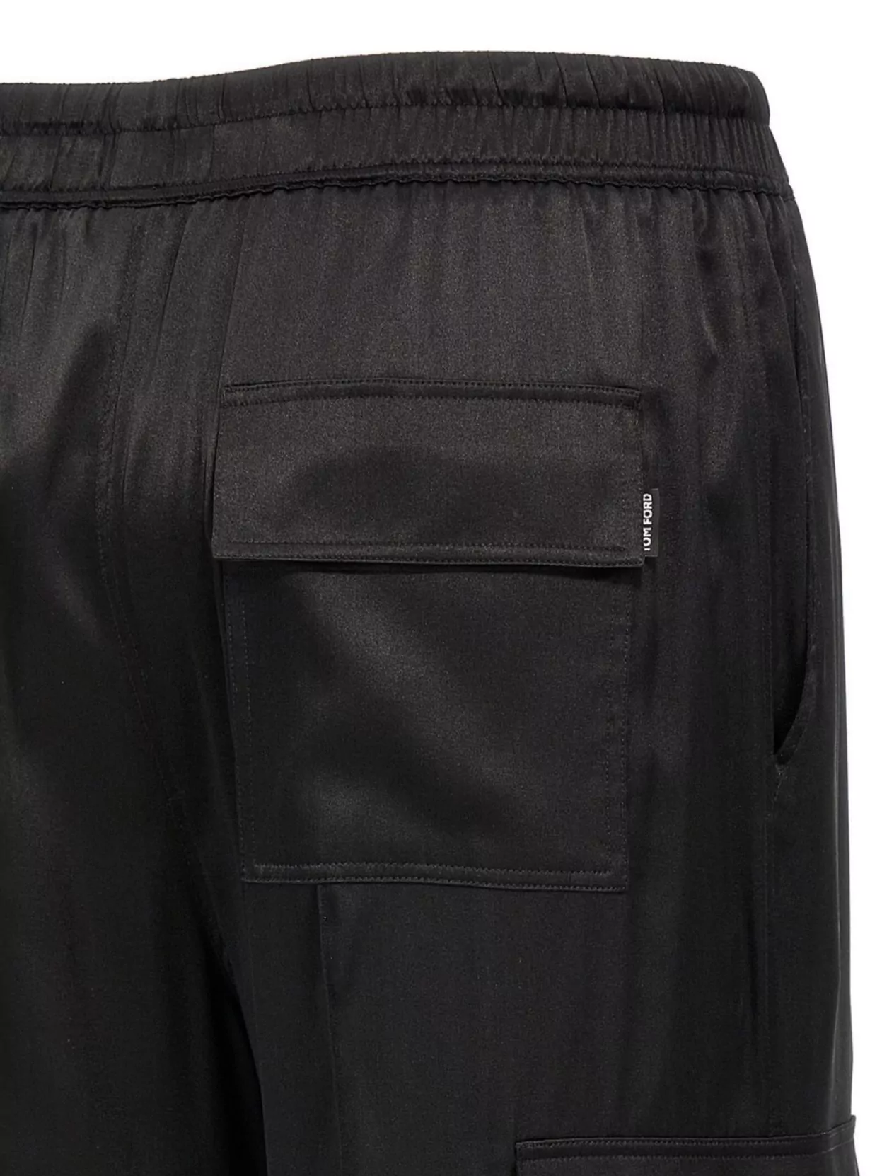 Tom Ford Stretch Silk Satin Flare Leg Cargo Pajama Pants