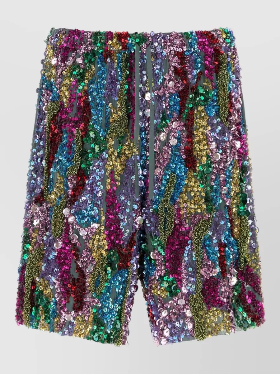 Dries Van Noten Embellished Crepe Bermuda Shorts