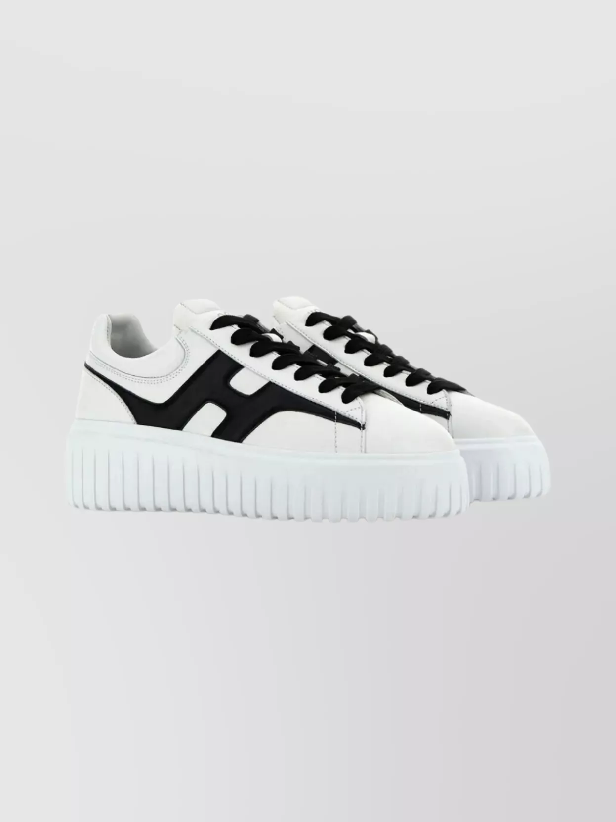 Hogan Sneakers With Contrast Panel And Round Toe In White