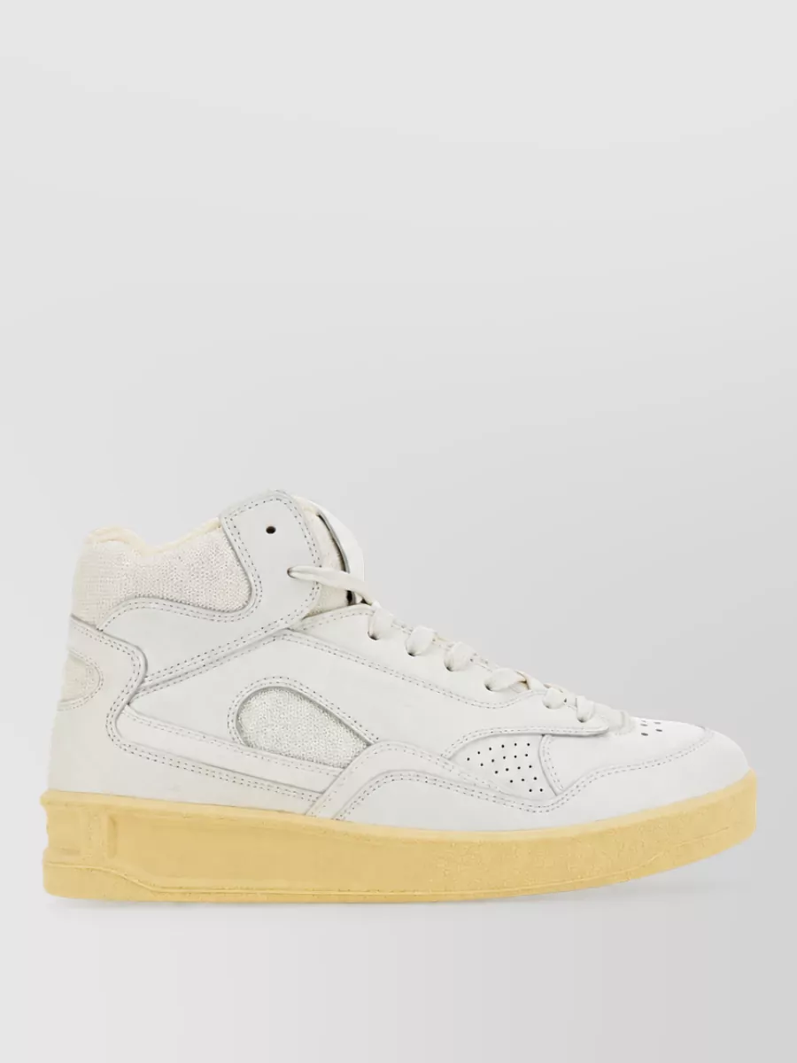 Jil Sander Leather High-Top Sneakers