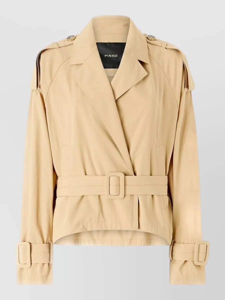 Pinko Cotton short double-breasted trench coat