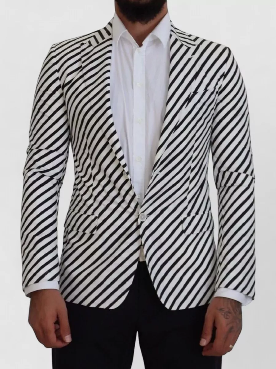 Dolce&Gabbana Cotton striped slim-fit blazer