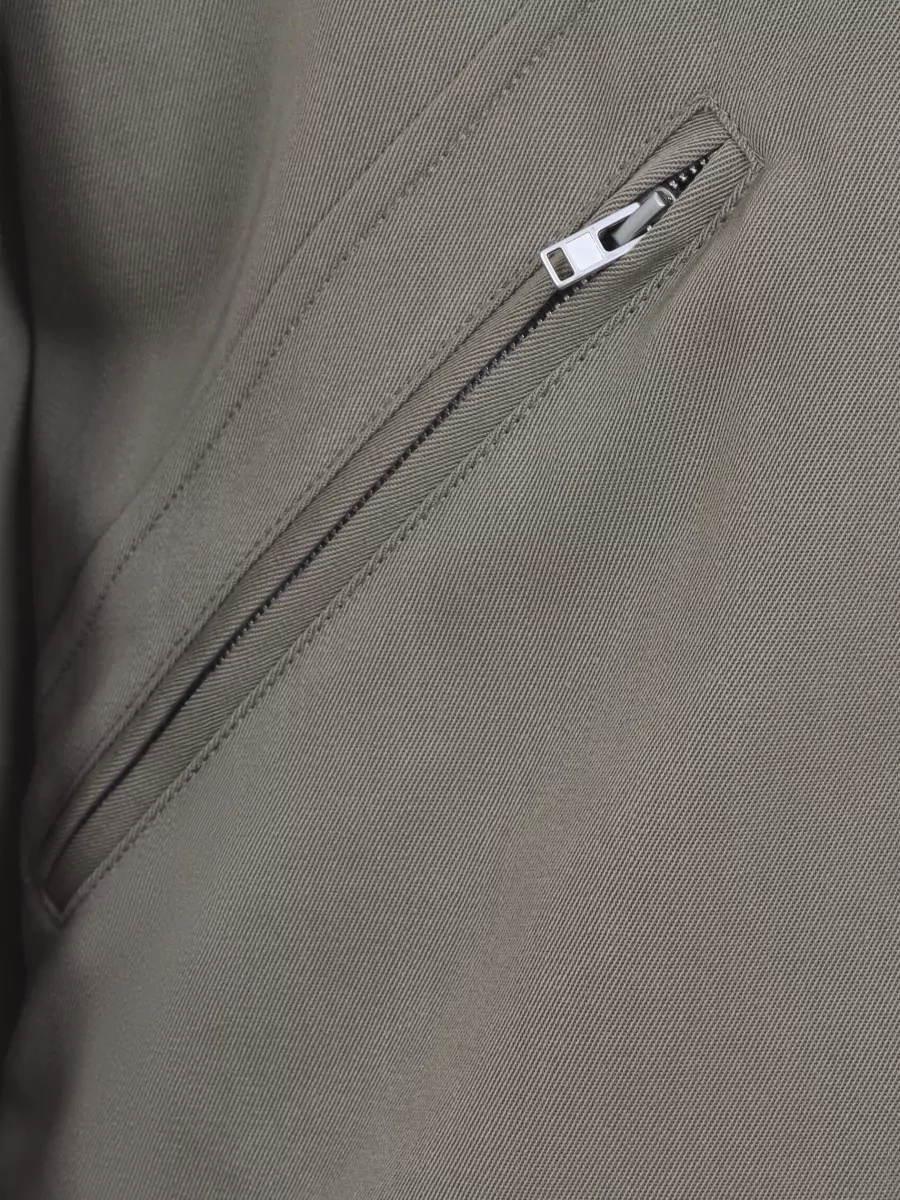 Maison Margiela Wool Jacket Zip Pockets Ribbed Hem Collar