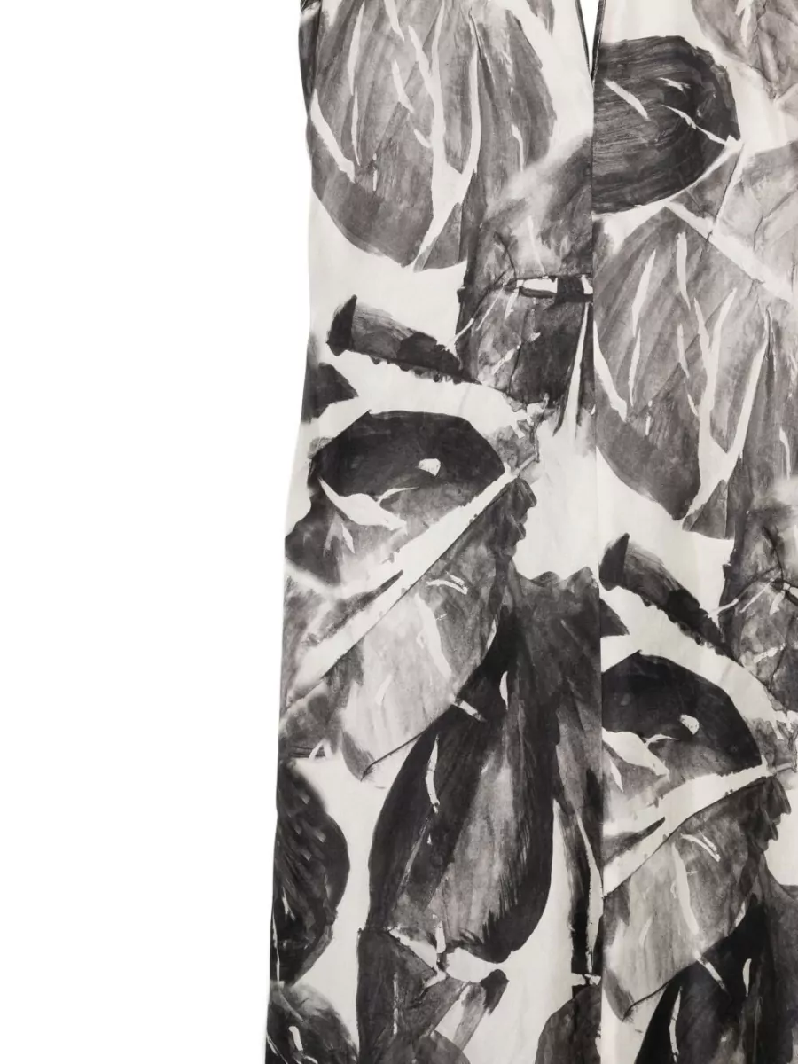 Alysi Silk Printed V-Neck Sleeveless Maxi Dress