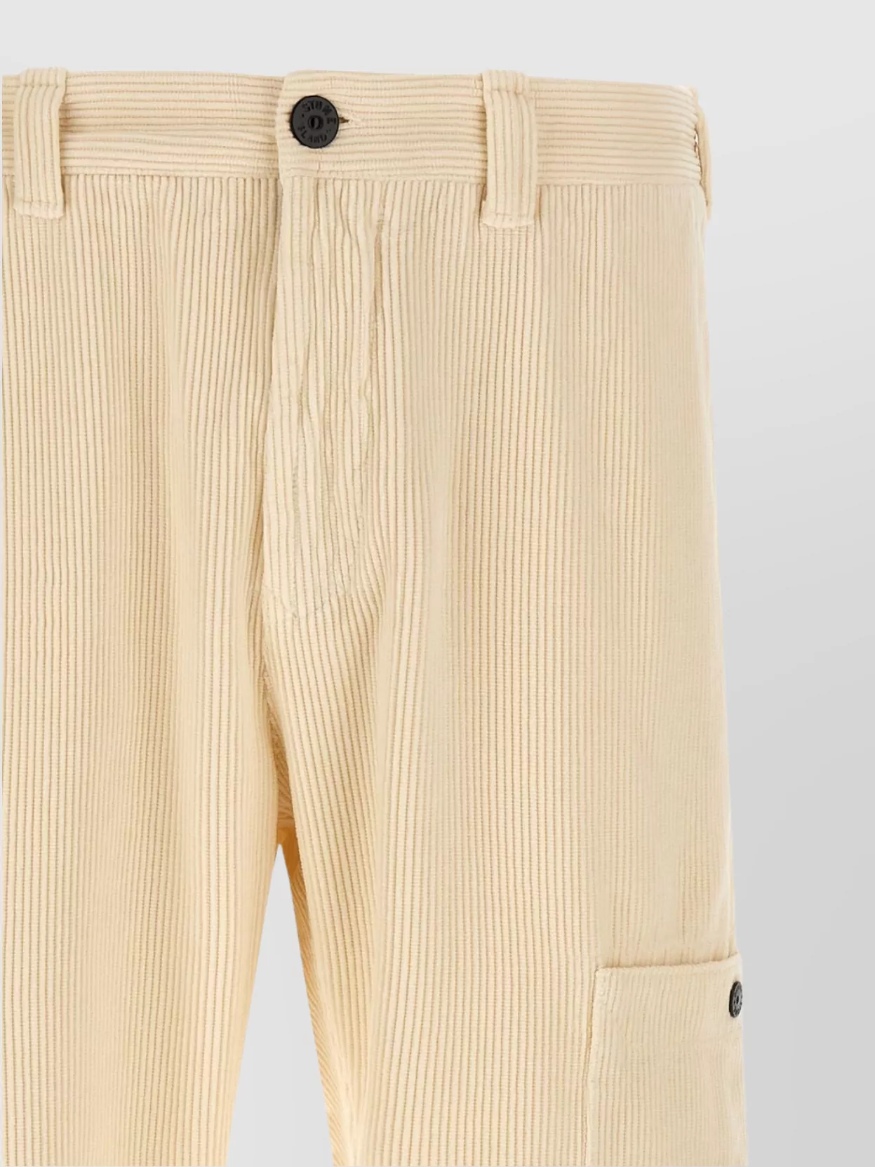 Stone Island Cargo Trousers With Ribbed Texture And Pockets