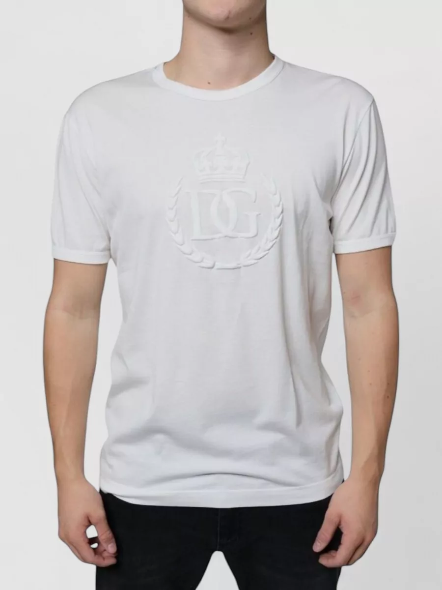 Dolce&Gabbana Logo embossed cotton crewneck t-shirt