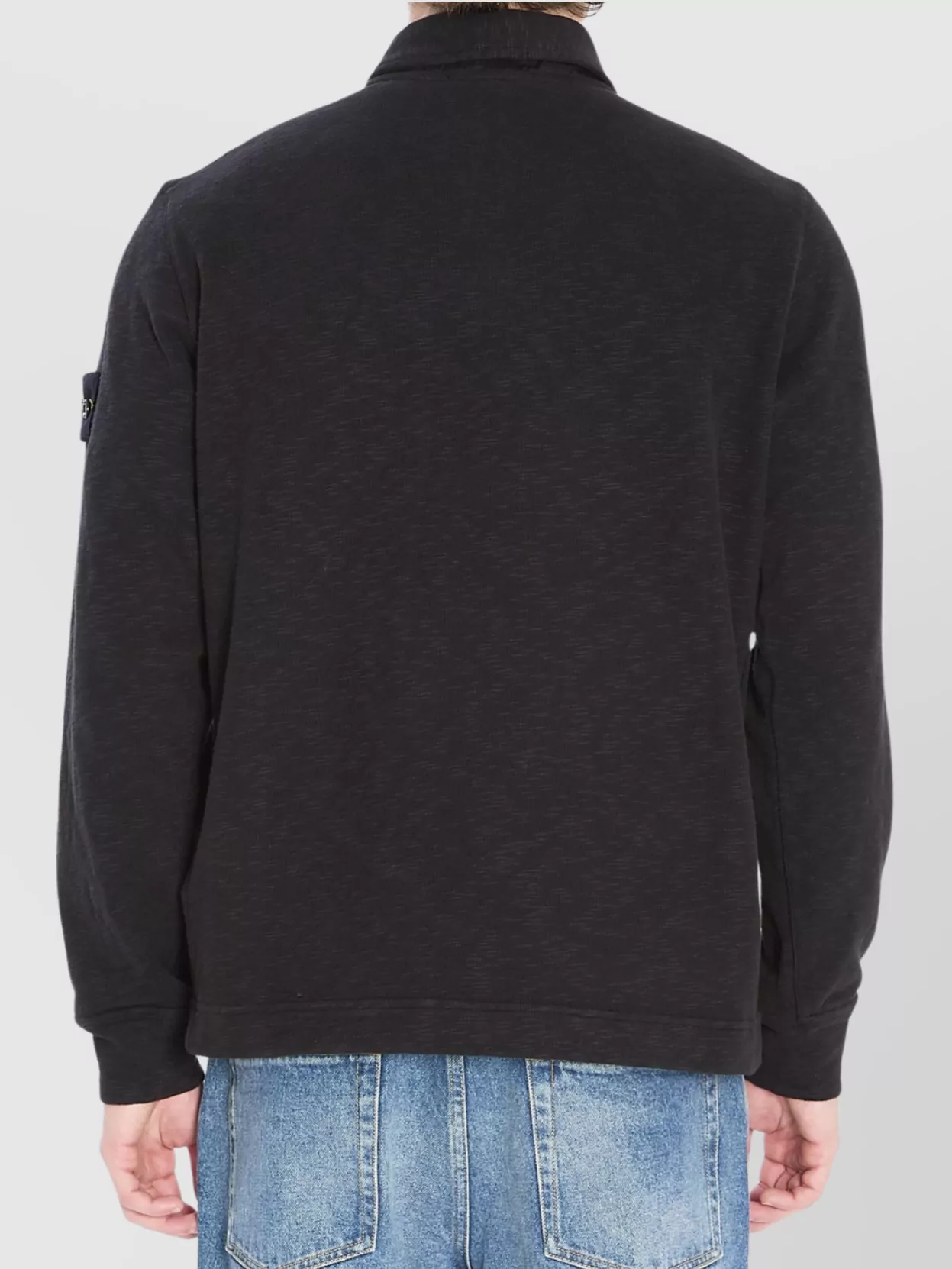 Stone Island Long-Sleeve Polo Shirt With Ribbed Trims