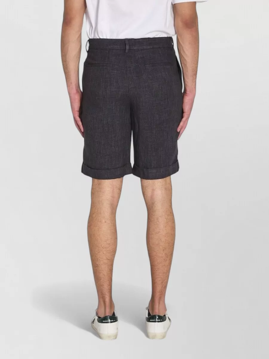 Barena Linen Blend Wide-Leg Tailored Shorts