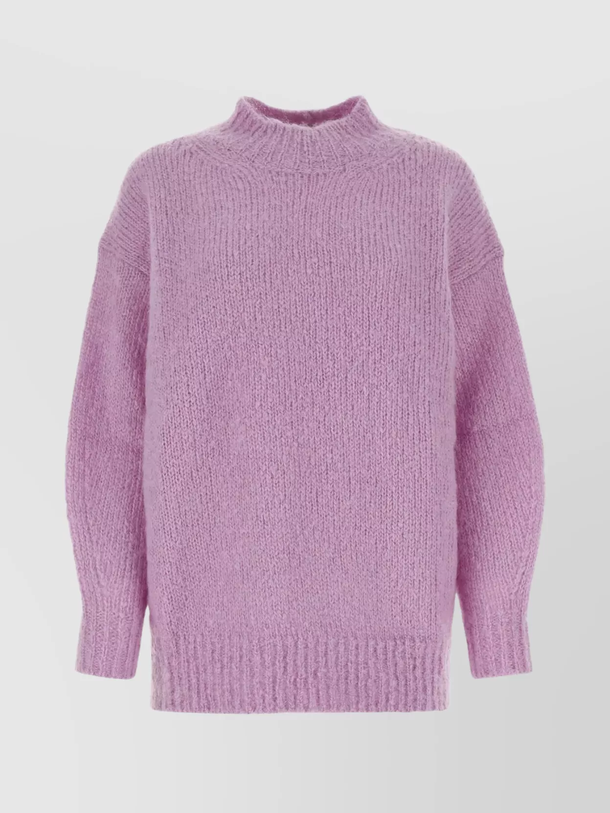 Shop Isabel Marant Idol Ribbed Oversize Mohair Blend Sweater In Purple
