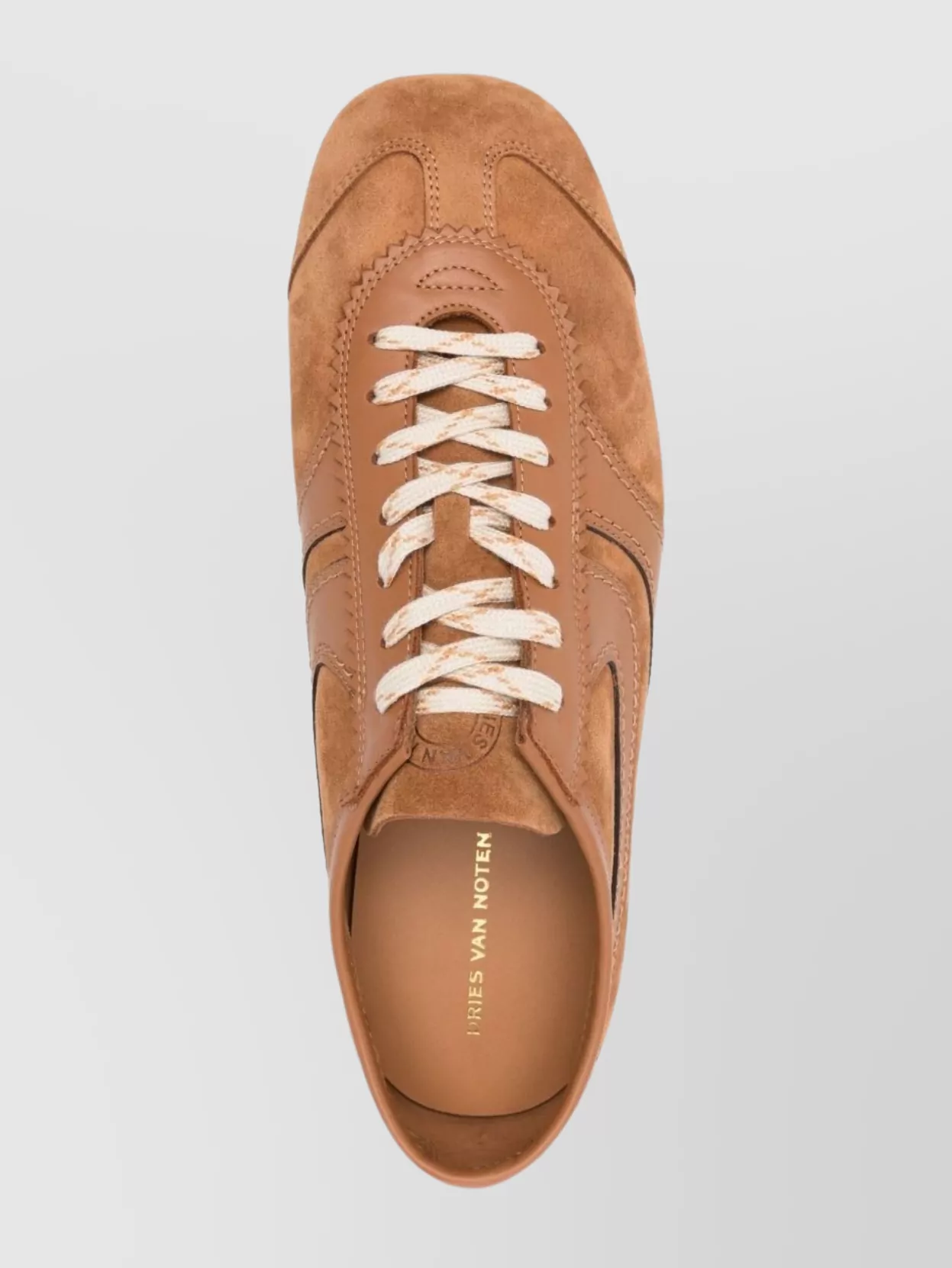 Dries Van Noten Casual Low Top Sneakers With Leather Panels