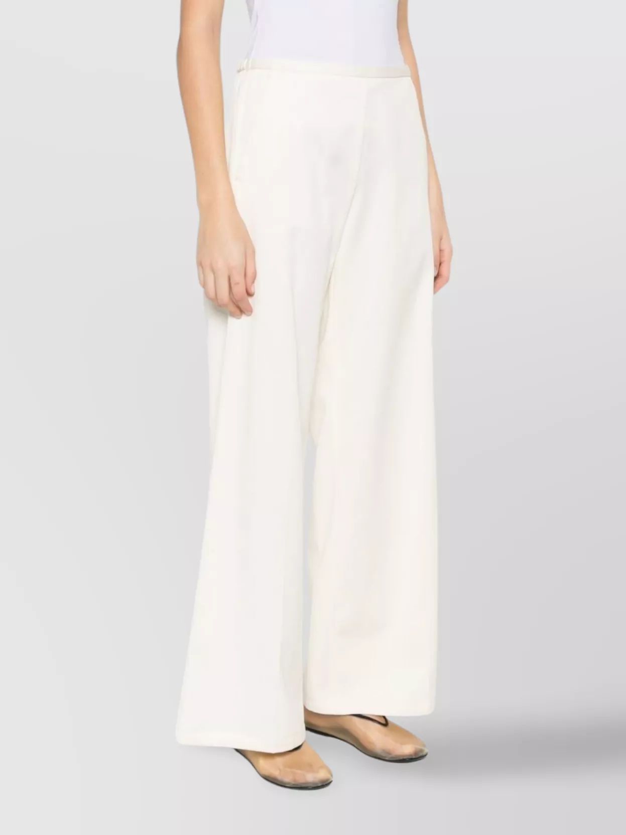 FORTE FORTE WIDE-LEG COTTON TROUSERS WITH ELASTIC WAISTBAND