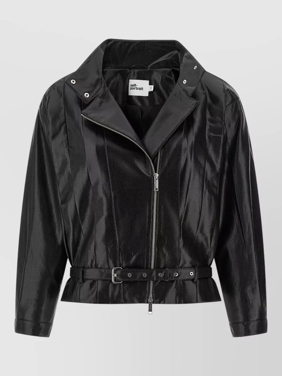 Self-Portrait Leather biker jacket