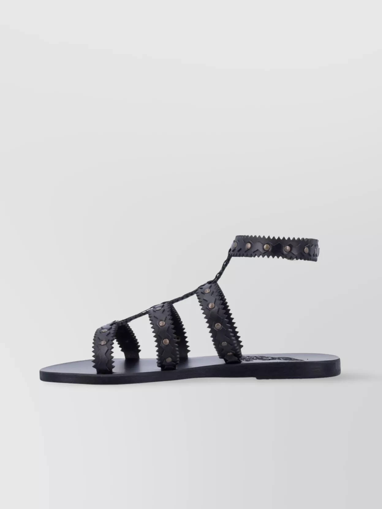 Ancient Greek Sandals Studded Design Leather Sole Sandals In Blue
