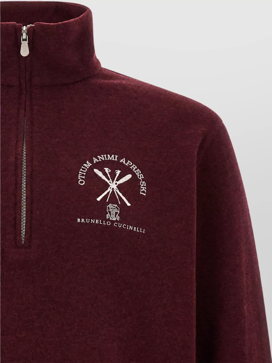 Brunello Cucinelli Cashmere High-Neck Half-Zip Sweater
