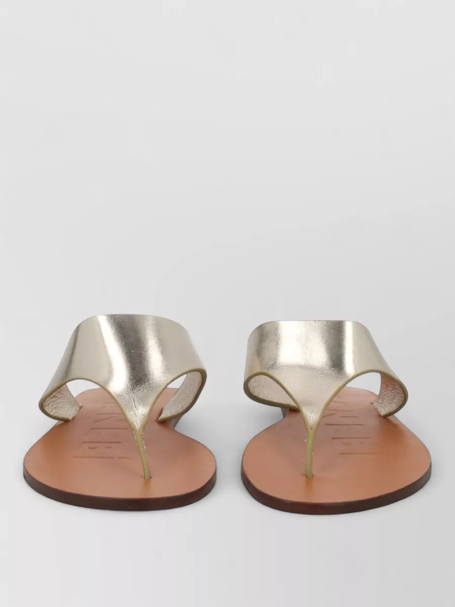 Manebi Leather Toe-Post Sandals
