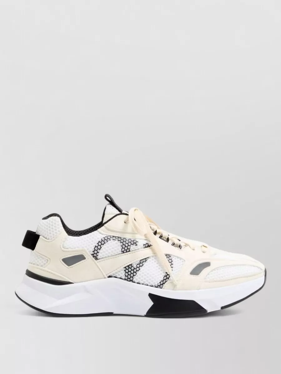 Valentino Garavani Mesh Suede Low-Top Sneakers