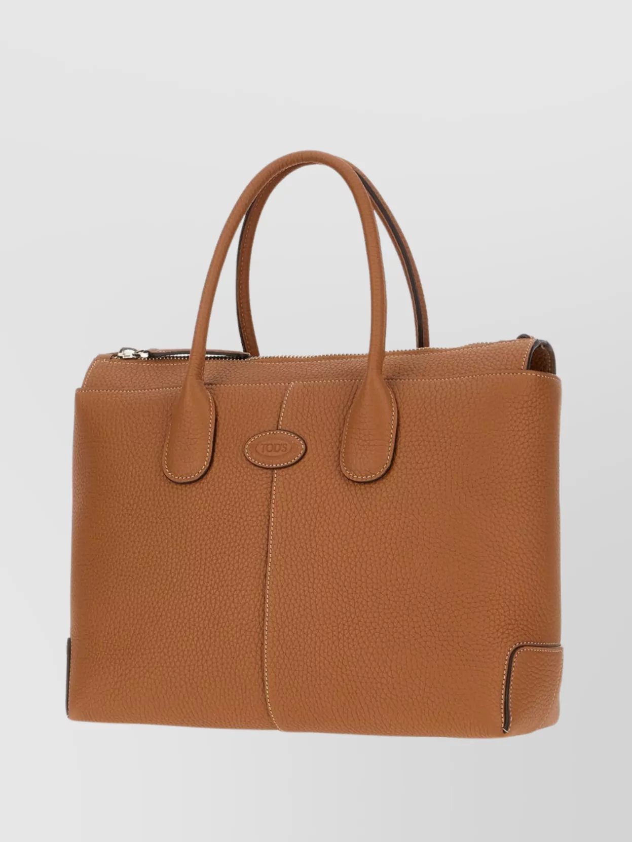 Tod's Textured Leather Tote Bag With Top Handles