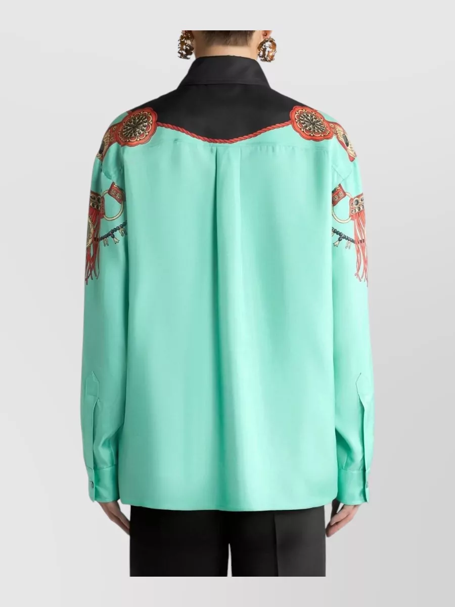 Etro Silk Printed Long-Sleeve Shirt