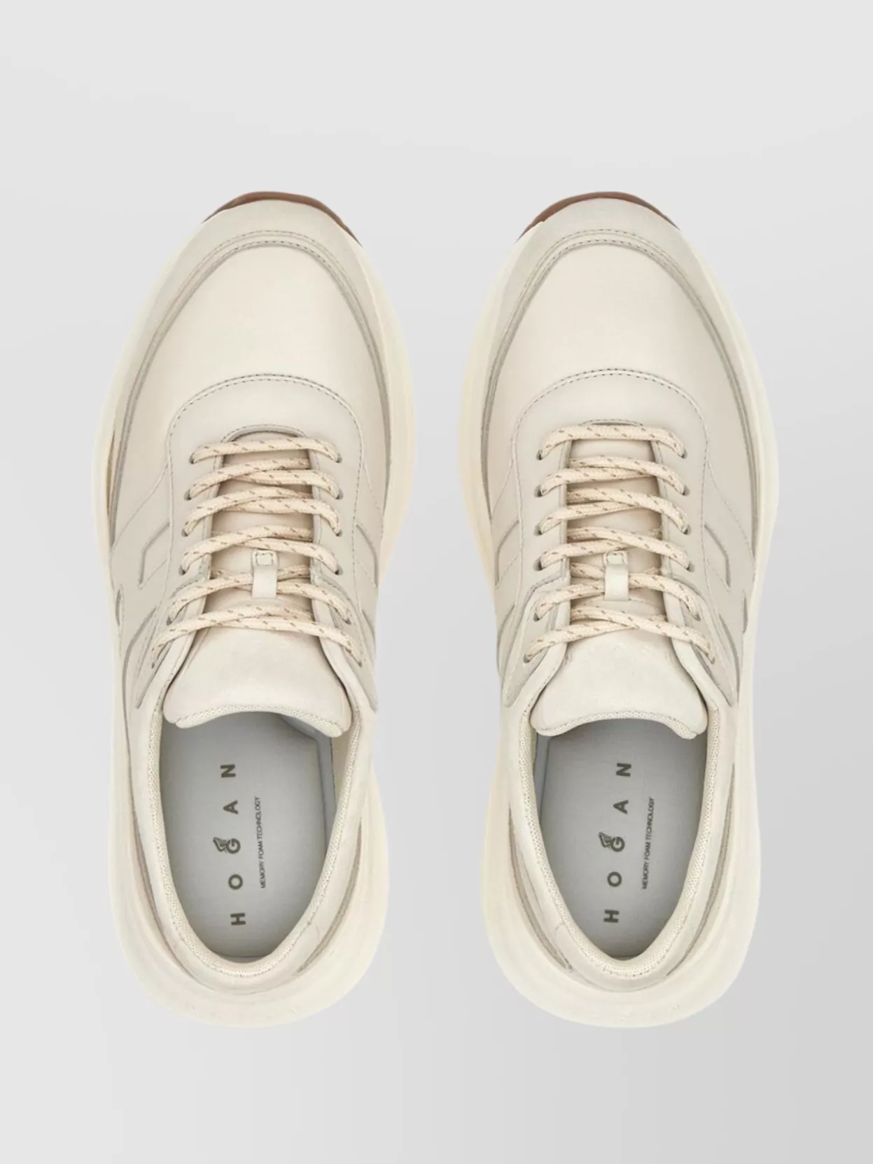 Hogan Leather Sneakers With Contrast Platform Sole