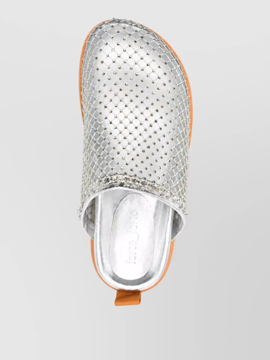 Forte Forte Embellished Mesh Flat Mules