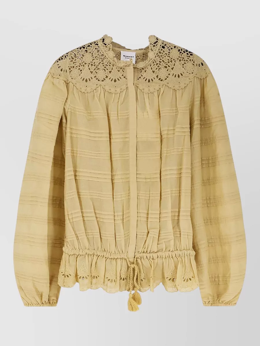 Isabel Marant Étoile Polly Organic Cotton Tassel Trim Top In Multi