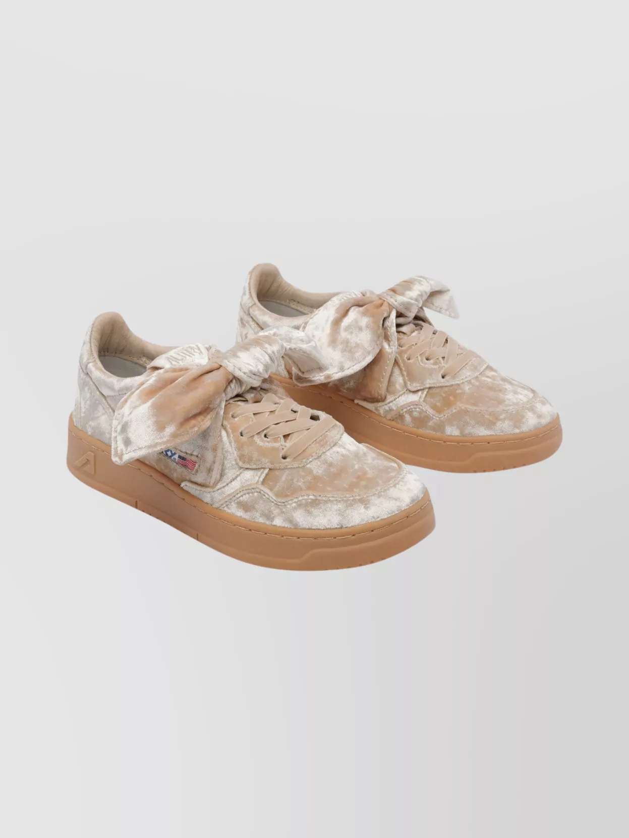 Autry Velvet Sneakers With Frontal Bow Detail In Multi