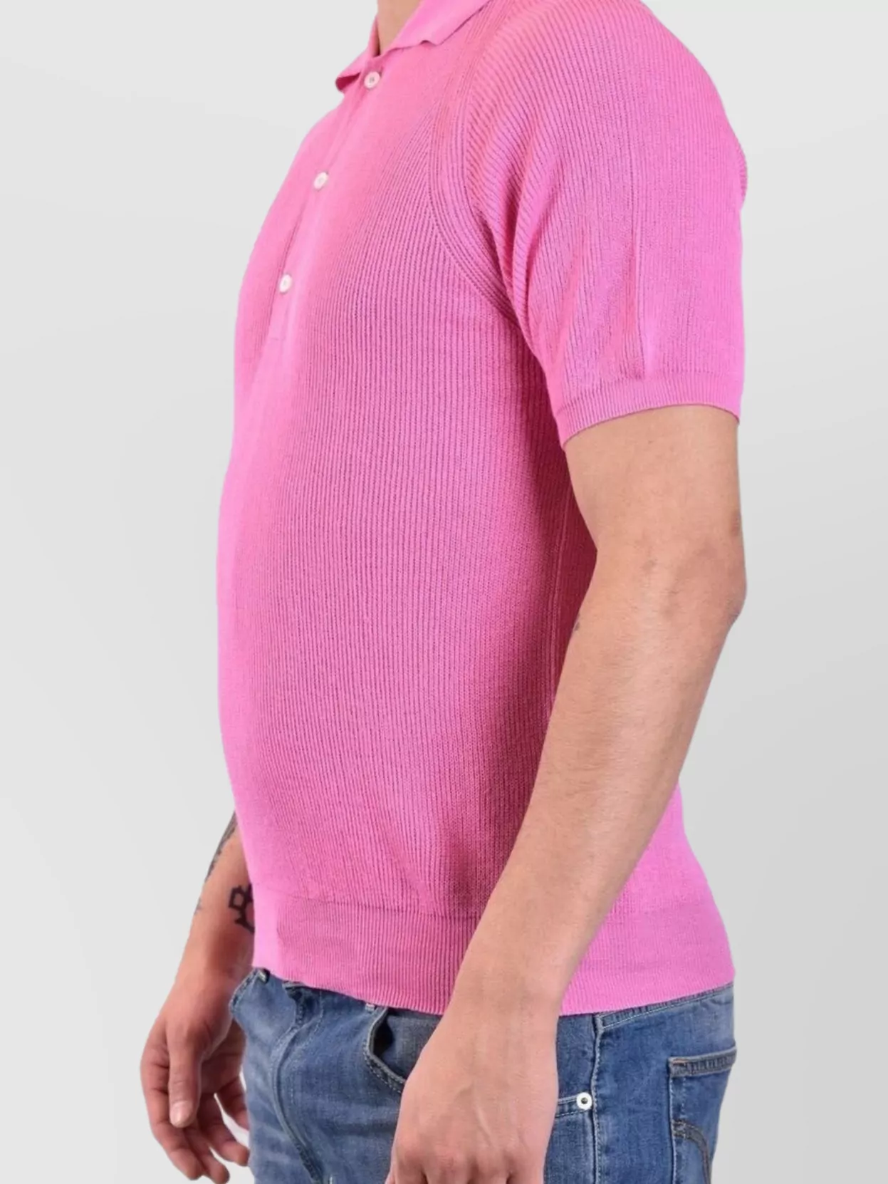 Laneus Ribbed Texture Polo Shirts