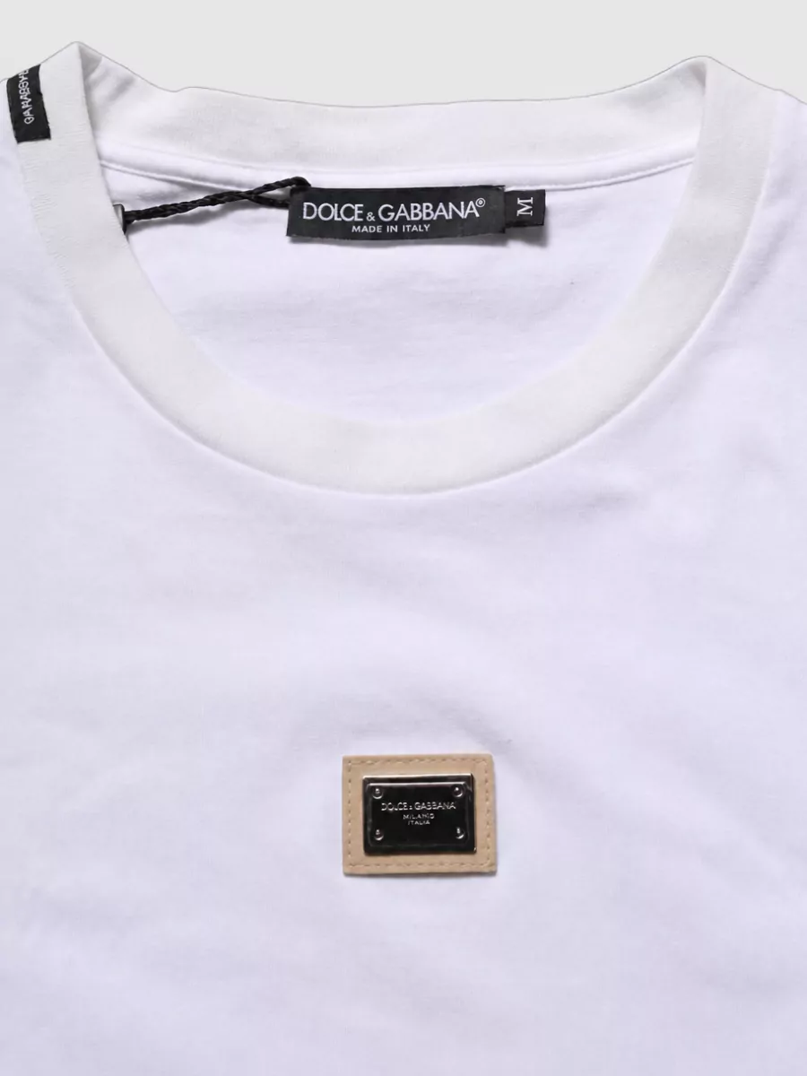 Dolce&Gabbana Cotton Logo Plaque Crew Neck T-Shirt