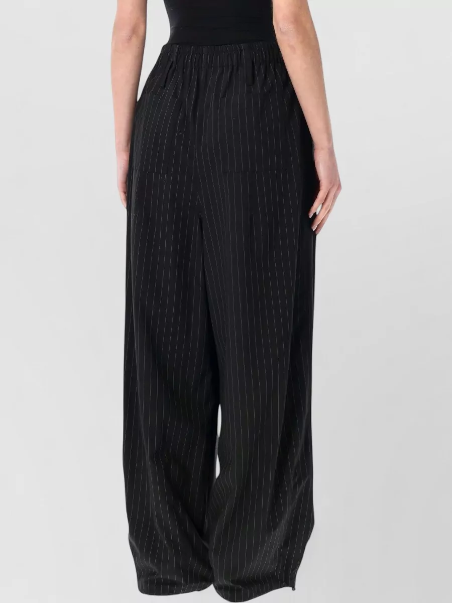 The Frankie Shop Pinstripe Wide-Leg Track Pants