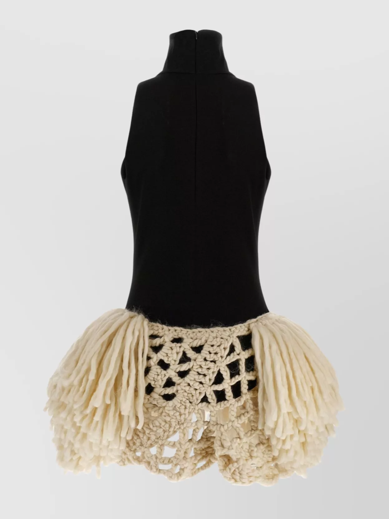 Magda Butrym Textured Sleeveless Dress Featuring Crochet Detail In Black