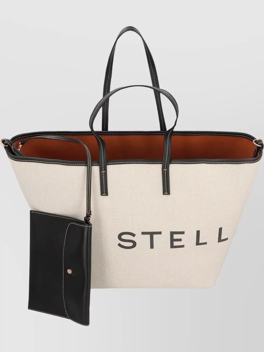 Stella Mccartney Canvas Tote Bag Contrast Trim Grape