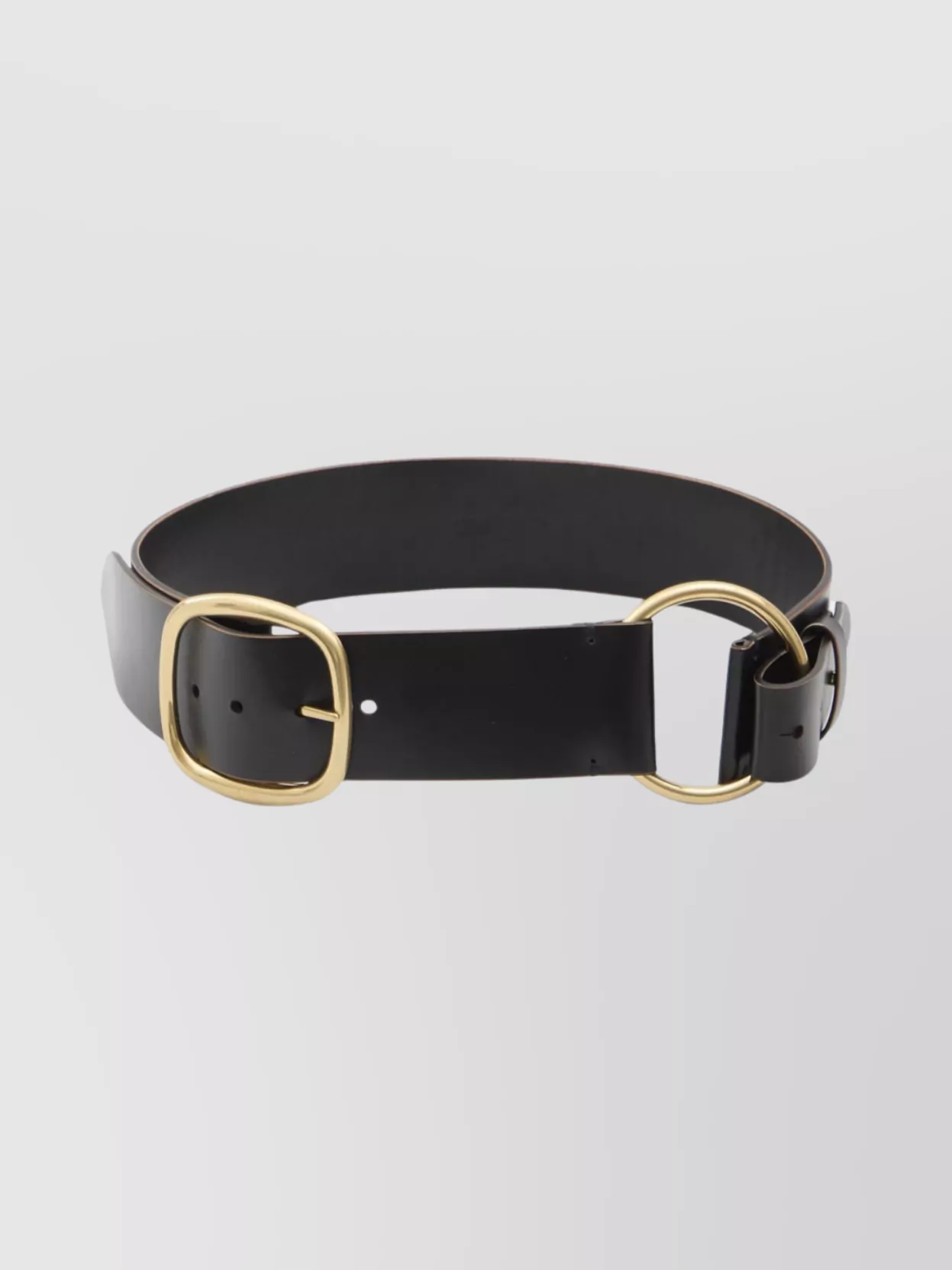 Chloé Anita Low Hip Belt With Engraved Buckle In Black