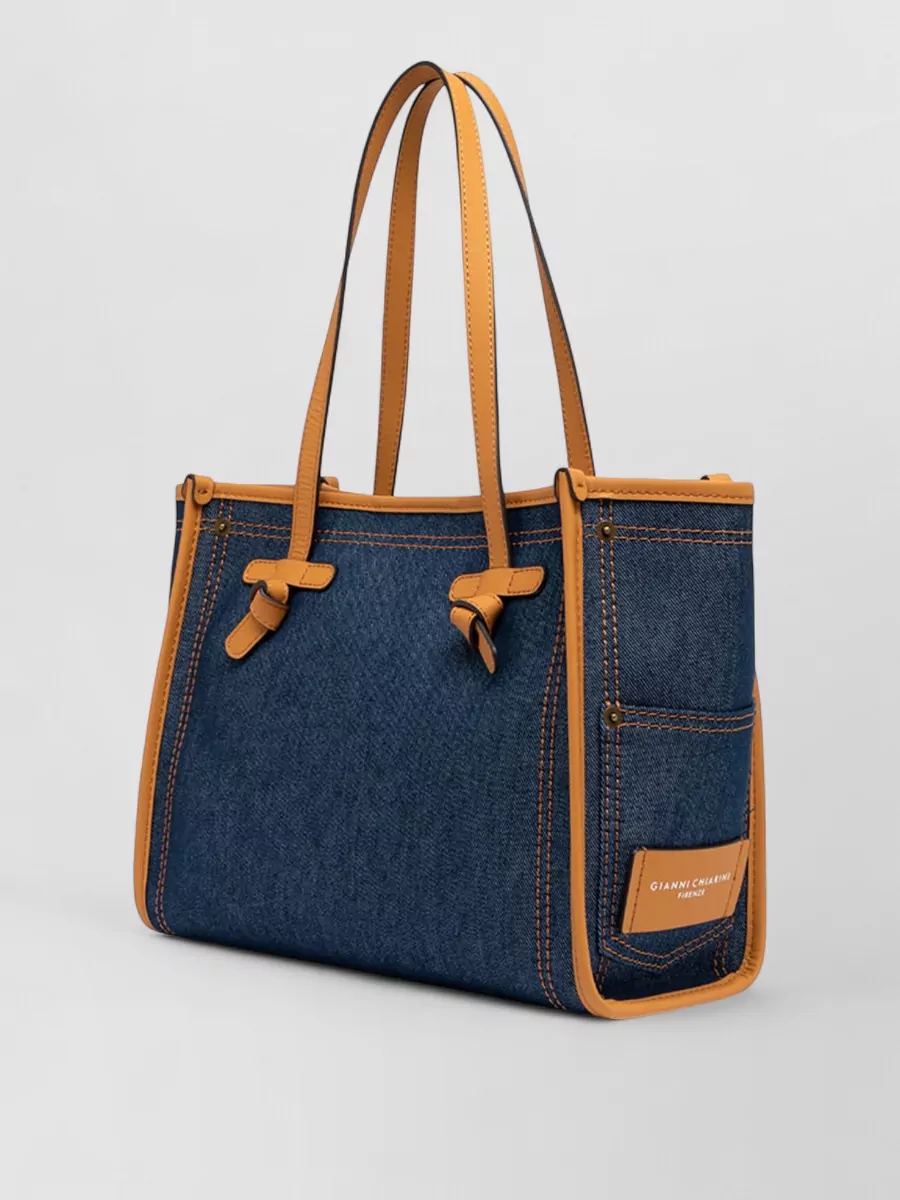 Gianni Chiarini Marcella Tote Bag Contrast Trim Dual Handles