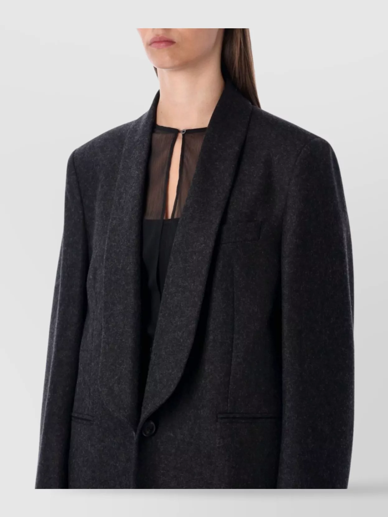 Our Legacy Long Lapel Coat Side Pockets In Black
