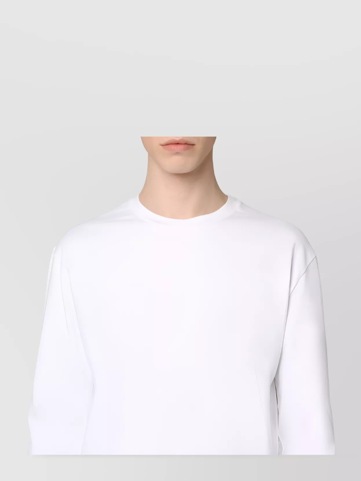 Jil Sander Crew Neck Long Sleeve Cotton T-Shirt