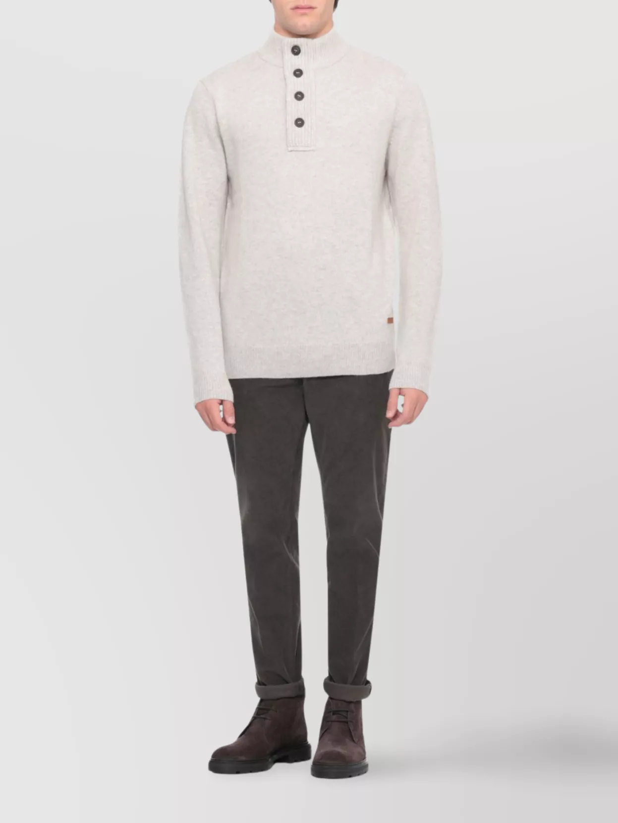 Barbour Buttoned High Neck Sweater