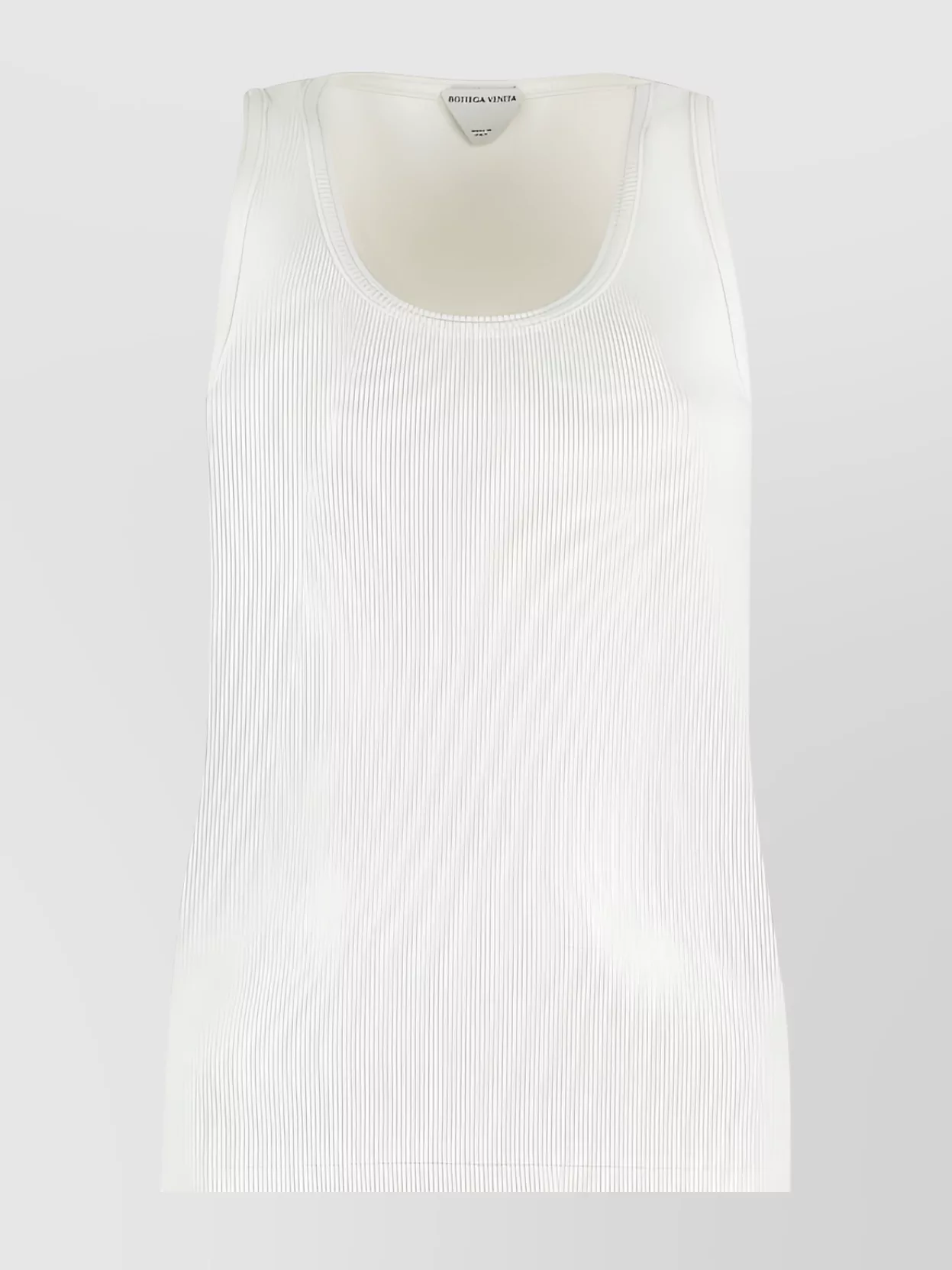 Shop Bottega Veneta Ribbed Sleeveless Top With Scoop Neck In White